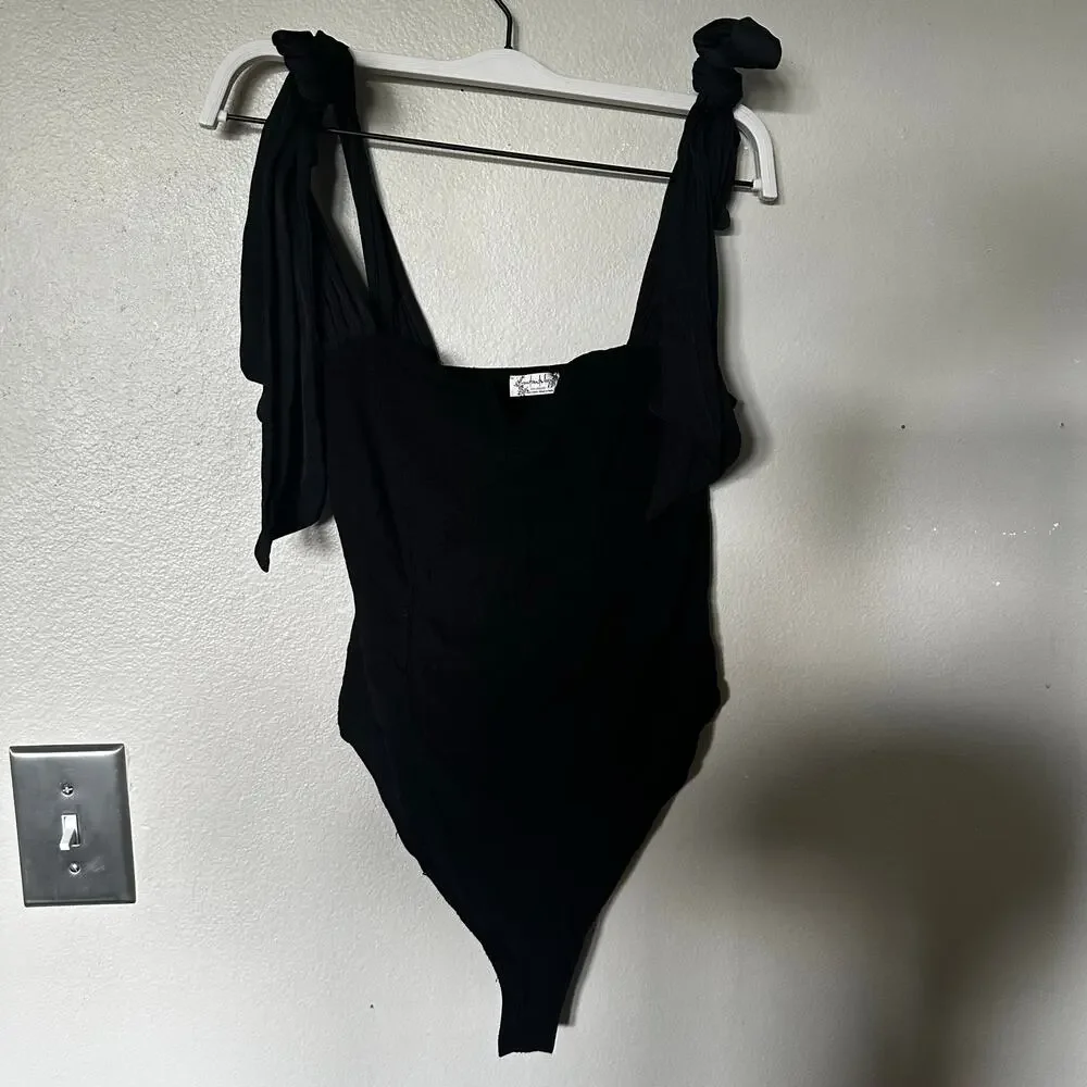 Lola Free people black bodysuit sz m - Picture 4 of 7